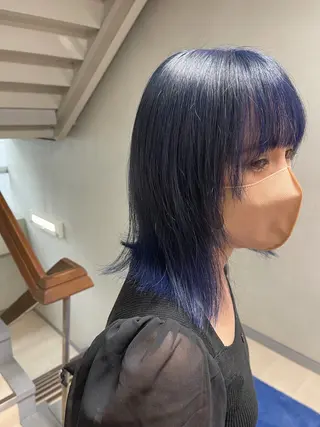 セミロング カラー シマオカ イッセイaceのヘアスタイル