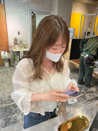 セミロング カラー 北花田美容師🍃村尾 光太/むらのヘアスタイル