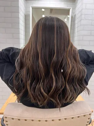 セミロング カラー 笹江 瑞穂のヘアスタイル