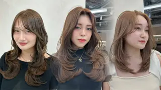 ロング カラー ARMONY表参道店所属・韓国風レイヤーカラー ライムのヘアスタイル