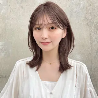 ミディアム カラー ヘアアレンジ 【柔らか透明感✨/ 似合せ前髪】大石葉月のヘアスタイル