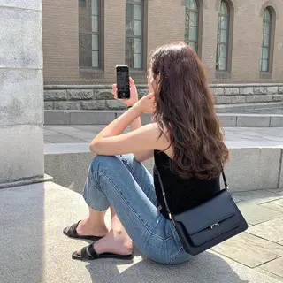 ロング パーマ TIECHEL所属・韓国ナチュラル・ ベージュ/落合夏希のヘアスタイル