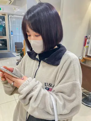 ショート カラー ボブ ブリーチ/miinaのヘアスタイル