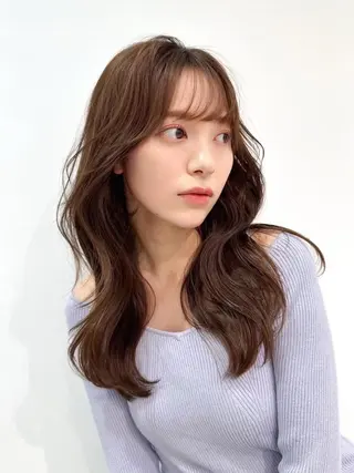 カラー 🤍韓国🤍大人っぽ ベージュ🤍ブラウンのヘアスタイル