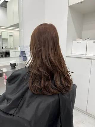 セミロング カラー ブリーチなし🤍透明 感カラー🤍しゅうじのヘアスタイル