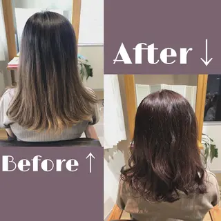 セミロング カラー なつき/艶ピンク/ girly hairのヘアスタイル