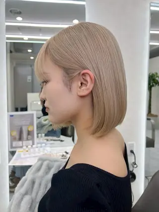 ミディアム カラー 髪質改善ストレート髪 質改善カラー特化中崎のヘアスタイル