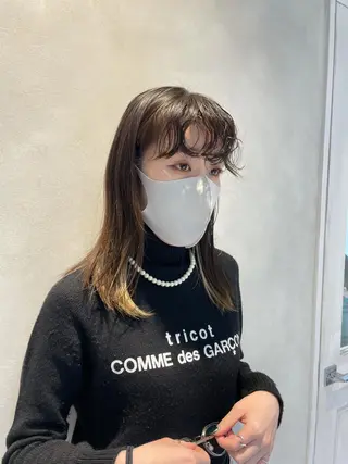 セミロング パーマ 若林 良のヘアスタイル