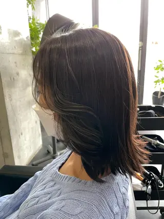 ミディアム カラー SHINYA シンヤヘアーズのヘアスタイル