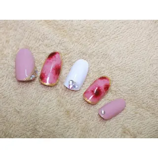ネイル 痛ネイル/ワンホン/ フィルイン/長さだしのネイルデザイン