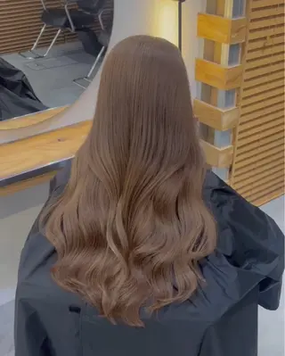 ミディアム カラー パーマ ブラウンカラー特化/ ブリーチなしWカラーのヘアスタイル