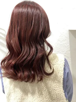 ミディアム カラー ながい りなのヘアスタイル