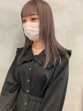 ミディアム カラー ベージュ🤎透明感 カラー🤎anriのヘアスタイル