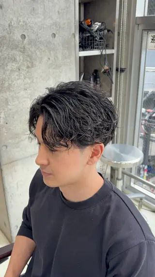 ショート パーマ メンズ fifth 原宿　【フィフス】所属・fifth/メンズ パーマ/川﨑泰就のヘアスタイル