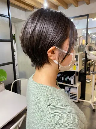 ショート カラー ヘアアレンジ 切りっぱなしボブ/ デザインカラー店長のヘアスタイル