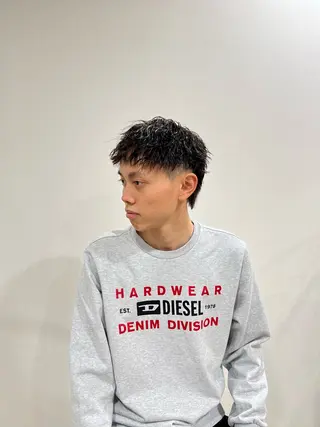 パーマ メンズ 心斎橋バレイヤージュ 小林勝貴のヘアスタイル