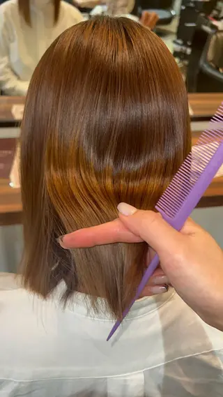 セミロング 韓国風×髪質改善 ゆりのヘアスタイル