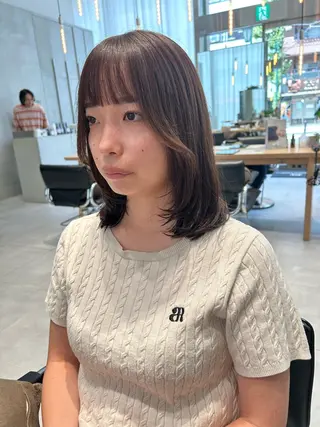 ミディアム 風香🪼レイヤー /透明感カラーのヘアスタイル