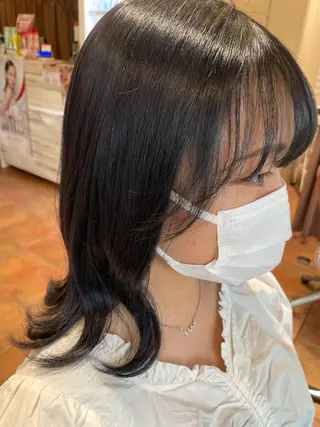 ミディアム カラー 杉村 未来のヘアスタイル