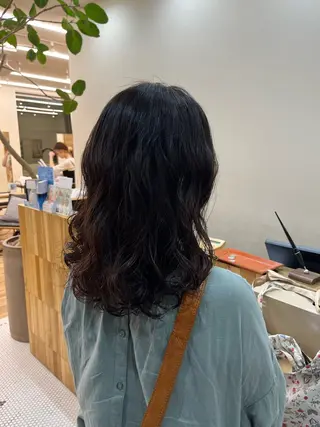 セミロング パーマ コテ巻き風パーマ🌀 カラー/Asukaのヘアスタイル