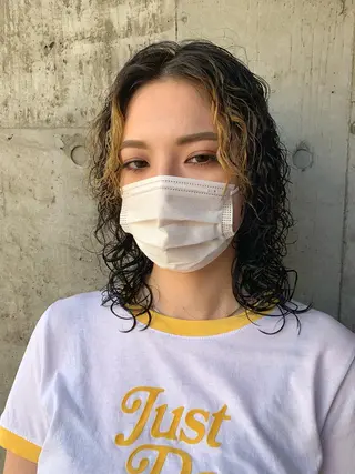 ミディアム ハイトーンNo.1✨ パーマ✨イマイタツヤのヘアスタイル