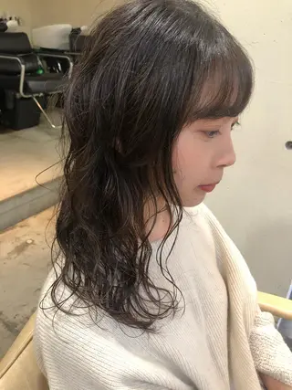 ミディアム パーマ クロエ新宿所属・❏アンニュイパーマ 川原畑 拓也❏のヘアスタイル