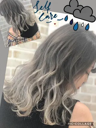 ミディアム カラー 永島 桜のヘアスタイル