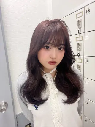 セミロング カラー 🎀愛されgirly ヘア🫧Ayakaのヘアスタイル