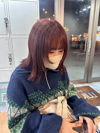 ミディアム カラー 高橋 みく/ minim 暖色のヘアスタイル