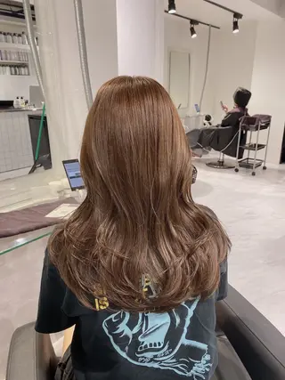 セミロング カラー ✨透明感、艶髪ヘア✨ 韓国ヘア特化💖のヘアスタイル