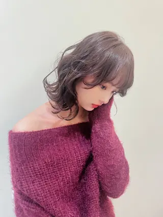 ミディアム 韓国風レイヤーカット 松葉翔のヘアスタイル