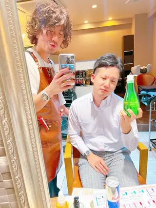 ショート カラー パーマ メンズ Refuge by produceのヘアスタイル
