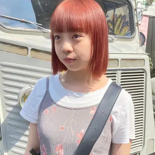 ショート カラー 🍊暖色×顔周り 🍊cocoroのヘアスタイル