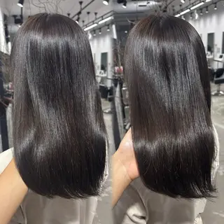 セミロング カラー 髪質改善/縮毛矯正/ 暖色カラー🎀🪞のヘアスタイル