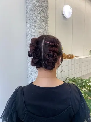 ロング カラー ヘアアレンジ NIKO/名古屋/ 伏見/花屋併設のヘアスタイル