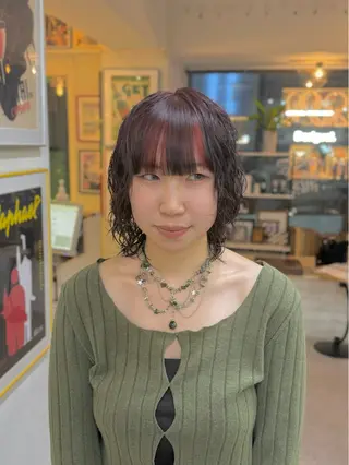 ショート カラー パーマ ウルフレイヤー エクステ/kokiのヘアスタイル