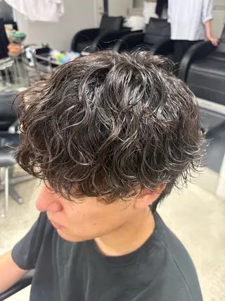 ショート パーマ メンズ 松井 生のヘアスタイル