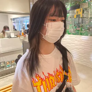 セミロング カラー nameless miichiのヘアスタイル