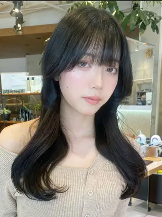 セミロング 無料カットモデル /レイヤー特化/荒砂のヘアスタイル