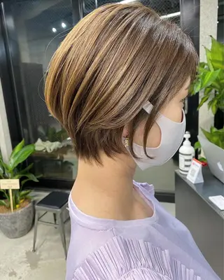 ショート カラー パーマ OVER→三軒茶屋 /縮毛矯正・髪質改善のヘアスタイル