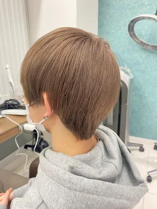 ショート 長妻莉央/縮毛矯正 髪質改善カラーのヘアスタイル