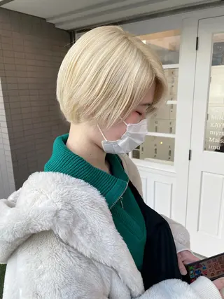 ショート カラー ヘアアレンジ 酸性縮毛矯正 梅田茶屋町 Juriのヘアスタイル