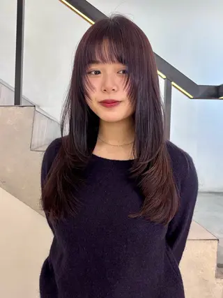 ロング カラー ハイトーン/レイヤー nail 百咲💌のヘアスタイル