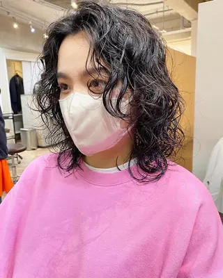 ミディアム パーマ 下北沢 soiのヘアスタイル