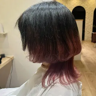 ミディアム カラー 溝口 奈穂のヘアスタイル
