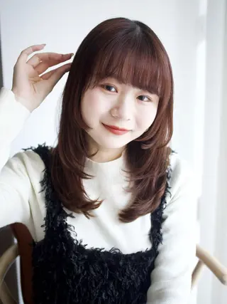 セミロング カラー 💖🌷越後 遥🌷💖のヘアスタイル