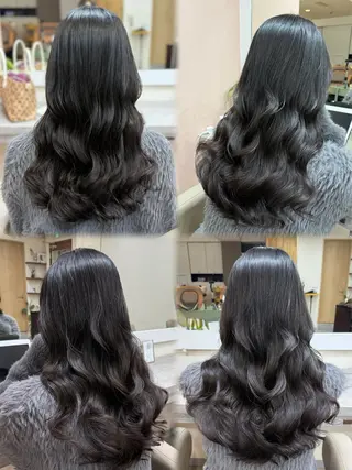 ロング パーマ コテ巻き/パーマ/艶 透明感/荻原凜太郎のヘアスタイル