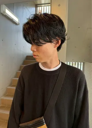 ミディアム メンズ KIRATO💈 メンズ✂️/艶カラーのヘアスタイル