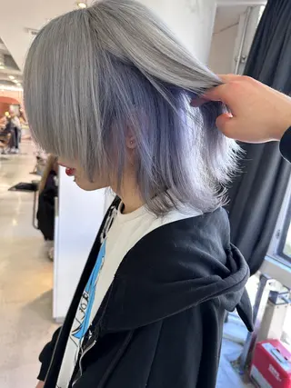 ミディアム カラー レイヤーブリーチ特化 ホワイト専門/岸のヘアスタイル