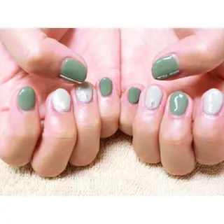 ネイル 痛ネイル/ワンホン/ フィルイン/長さだしのネイルデザイン